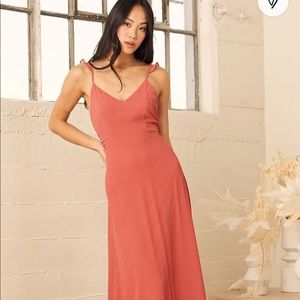 Lulu’s Meteoric Rise Rusty Rose Maxi Dress